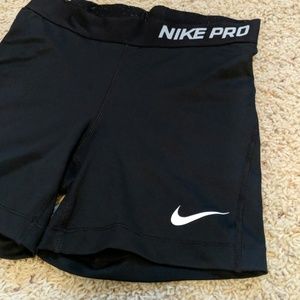 Nike pro 5" black spandex shorts